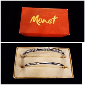 New Monet Silver Bangle Bracelet Set